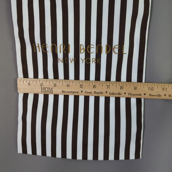 Henri Bendel New York Dust Bag Small Brown White 9x15 Drawstring - Picture 6 of 8
